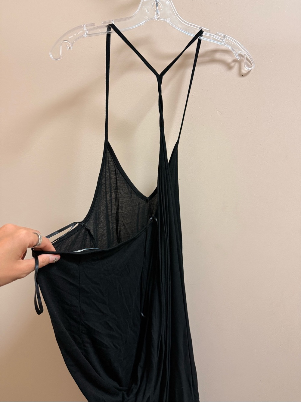 Cecico Black Sleeveless Tank Top with Blue Trim Label - Picture 5 of 6